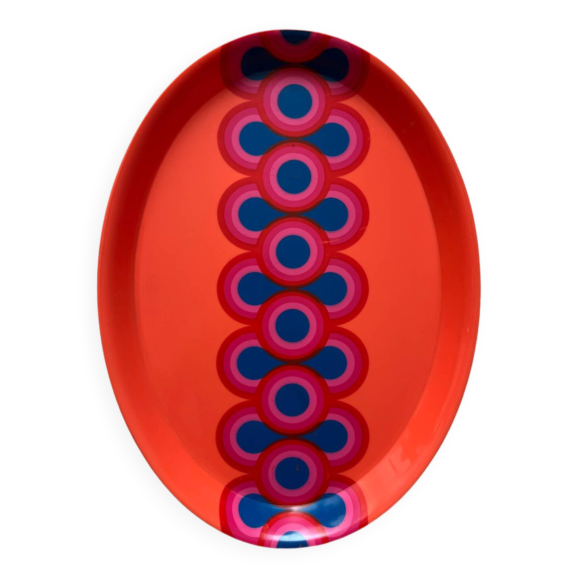 Guzzini orange plate, Ornella Noorda, 1970 design