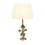 Elegant Floral Table Lamp Brass Art Nouveau Style 43cm