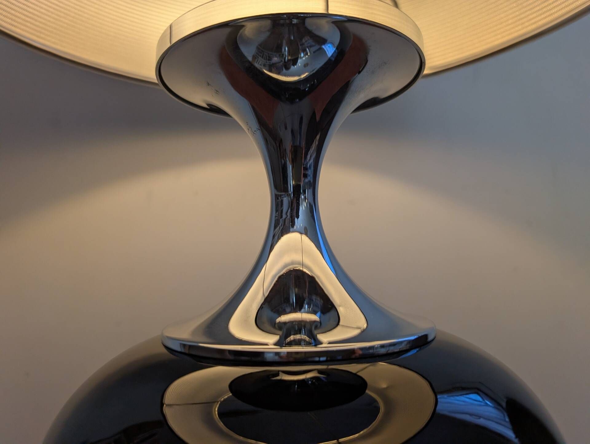 Lampe Space Age en chrome et verre