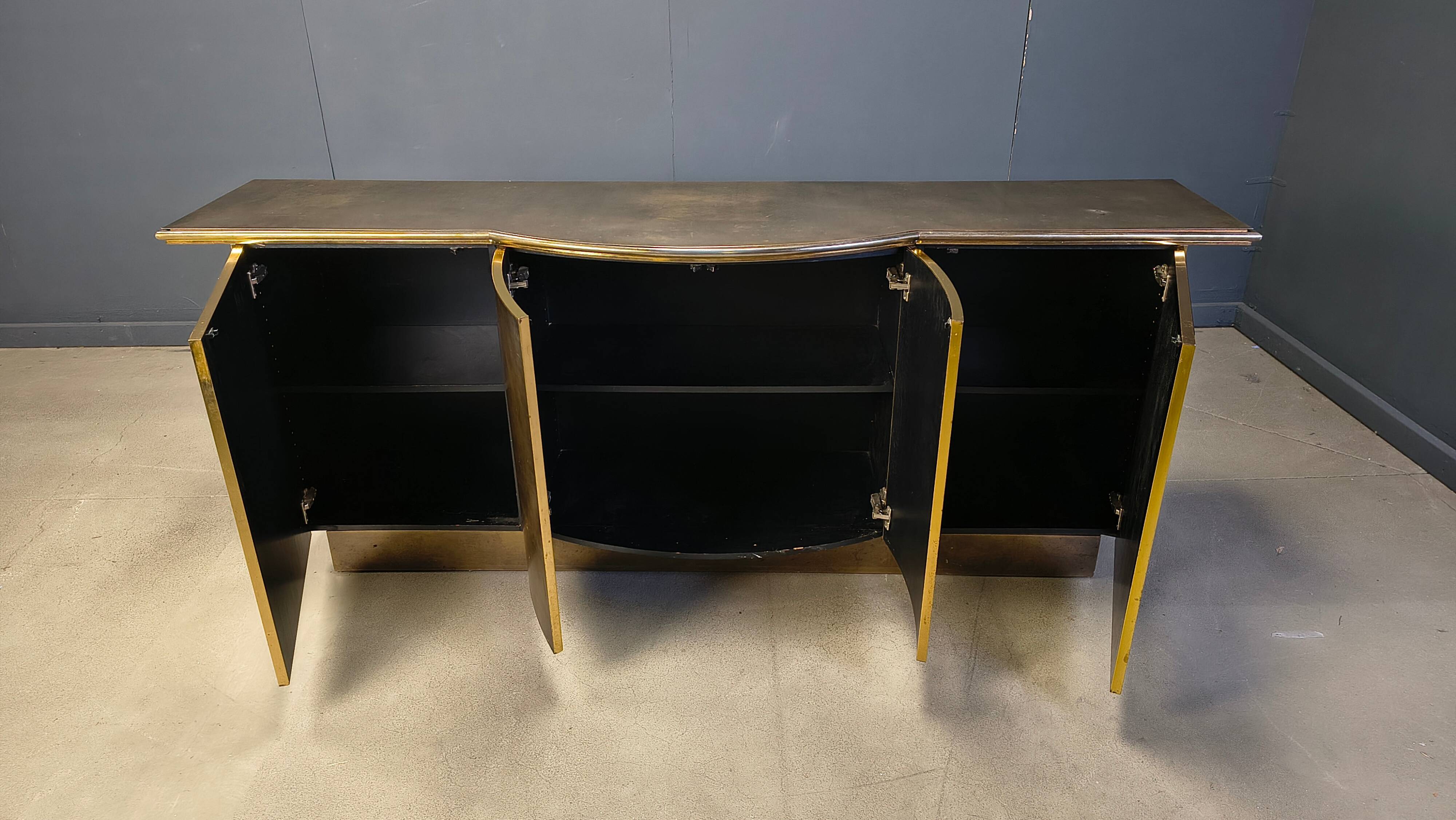 Brass credenza by Belgochrom, 1980s