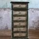 Chiffonnier ancien en bois patiné vert