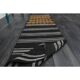 1970s Turkish Oushak Handmade Wool Cotton Black Runner Rug 63x246