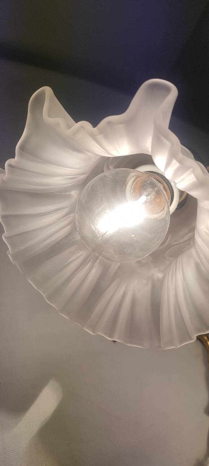 Bronze and crystal wall light. France, 1950s.