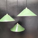 Enameled sheet metal cone pendants
