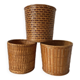 Caches pot en bambou , grande taille , lot de 3