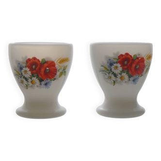 Coquetier Arcopal collection Coquelicot. Lot de 2