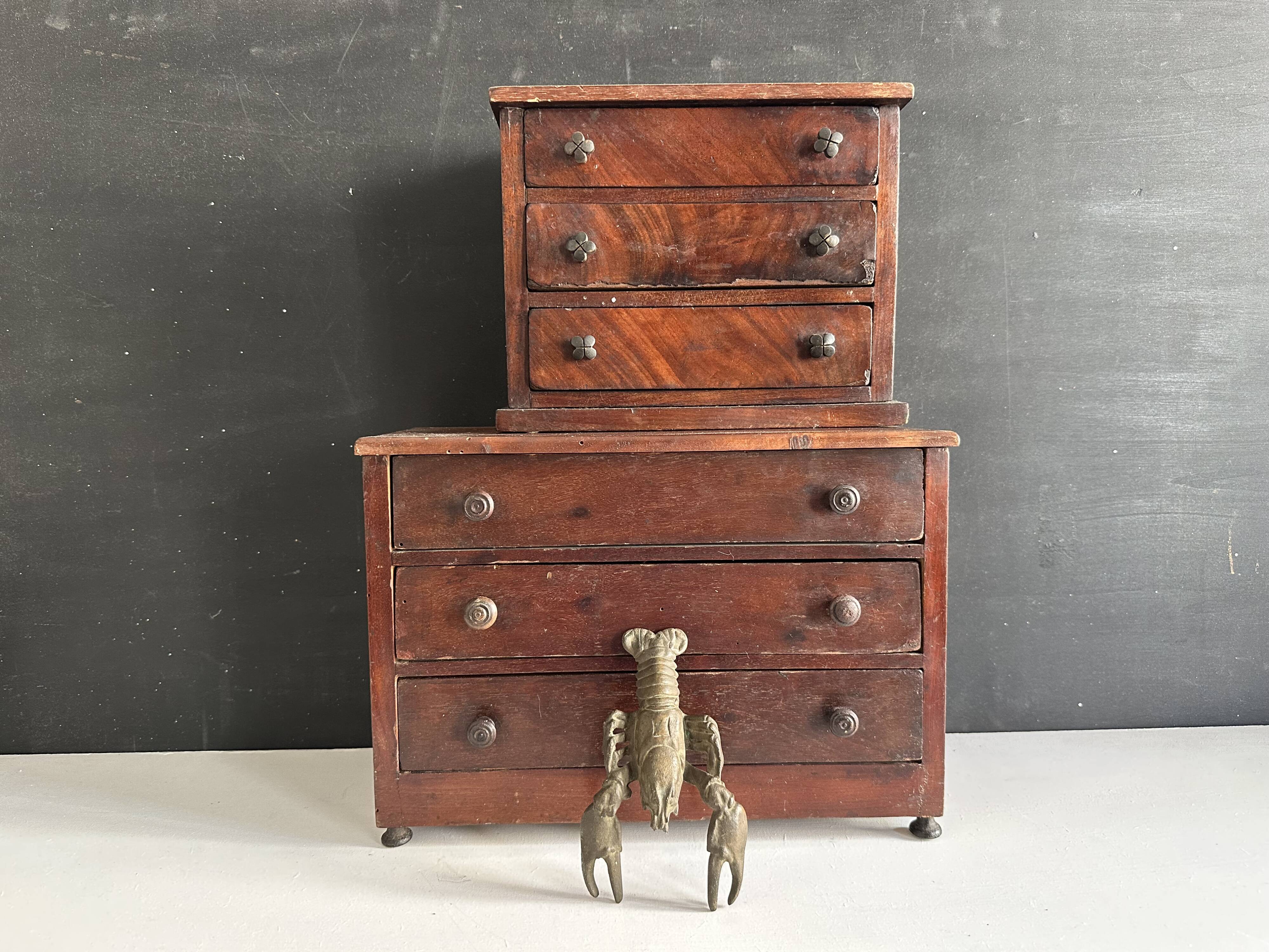 Miniature wooden master cabinet, 19th century