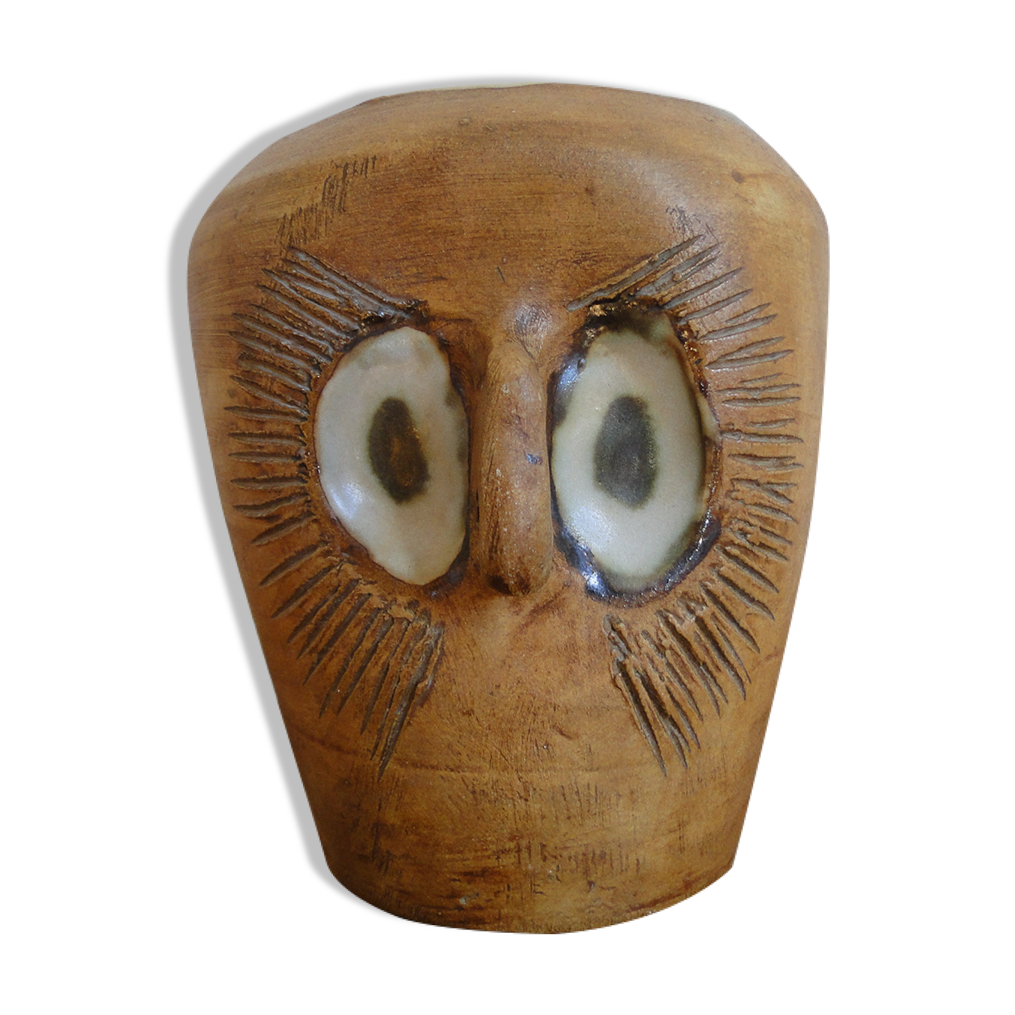 Zoomorphic vase Owl vintage pottery of the dove