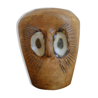 Zoomorphic vase Owl vintage pottery of the dove