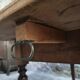Table vintage française en pin avec rallonge latérale vers 1930, table de cuisine ou bureau