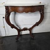 Console galbée ancienne style Louis XV en noyer