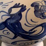 Domingo Punter blue ceramic pitcher, Teruel, 1960