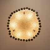 Kaiser Leuchten glass pendant lamp with nickel patina