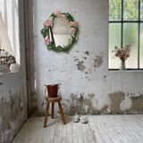 Oval ceramic mirror with flowers