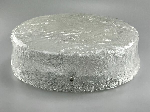Plafonnier flush mount ice glass Hillebrand 60s