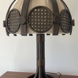 Lampe en rotin et cannage des années 60-70