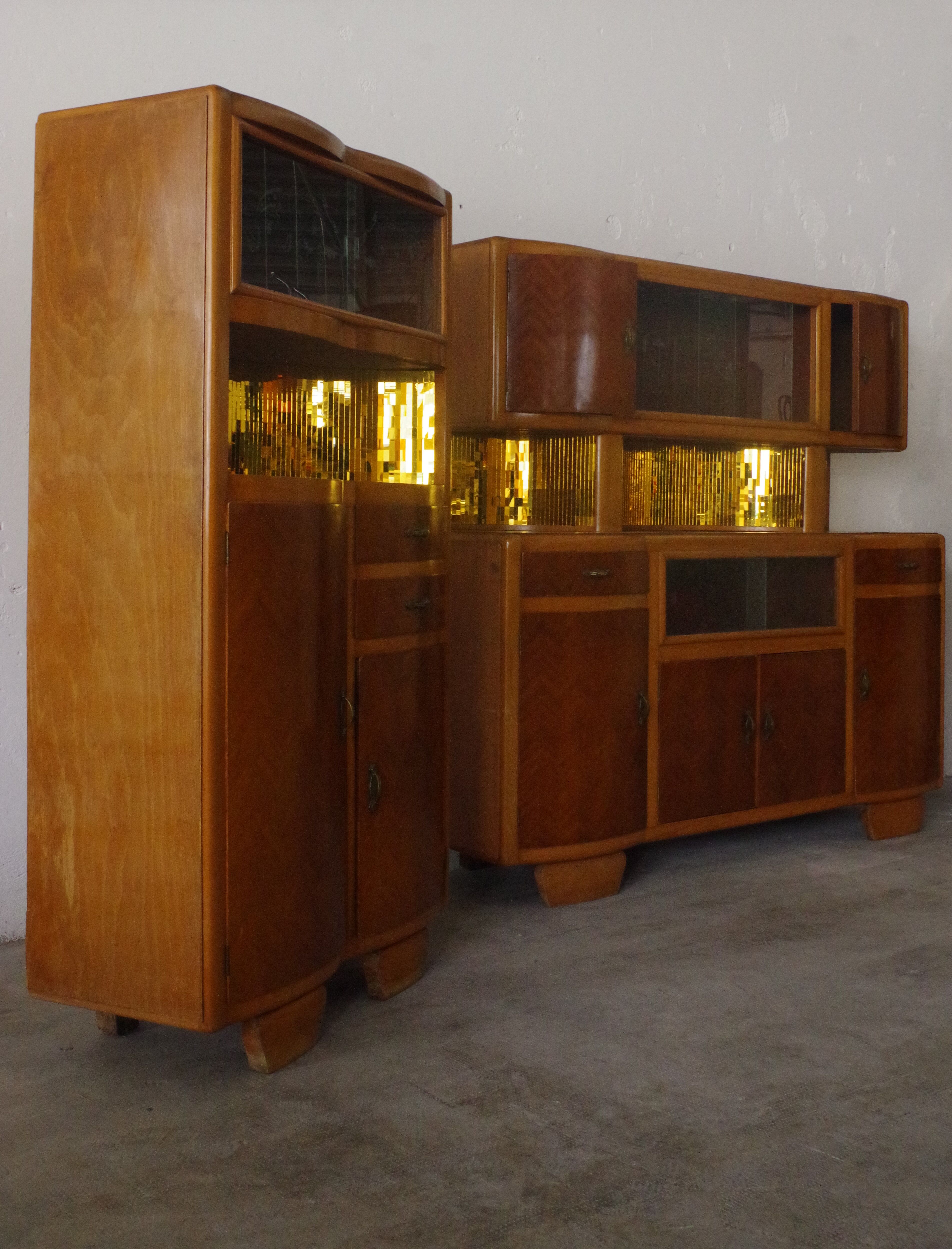 China buffets en Beech, 1950s, Set of 2