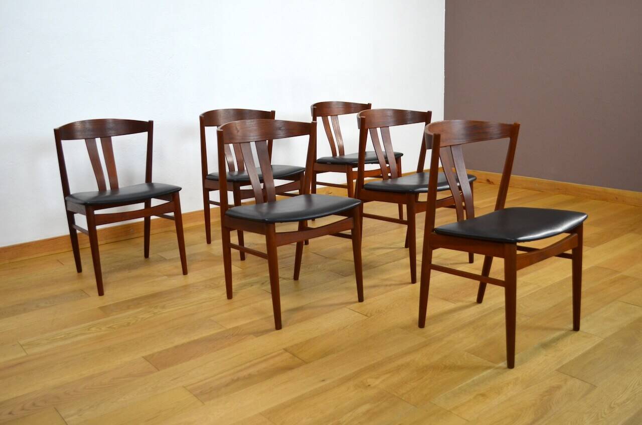 6 Chaises Danoise en Teck de Carl Ewent Ekstrom 1960