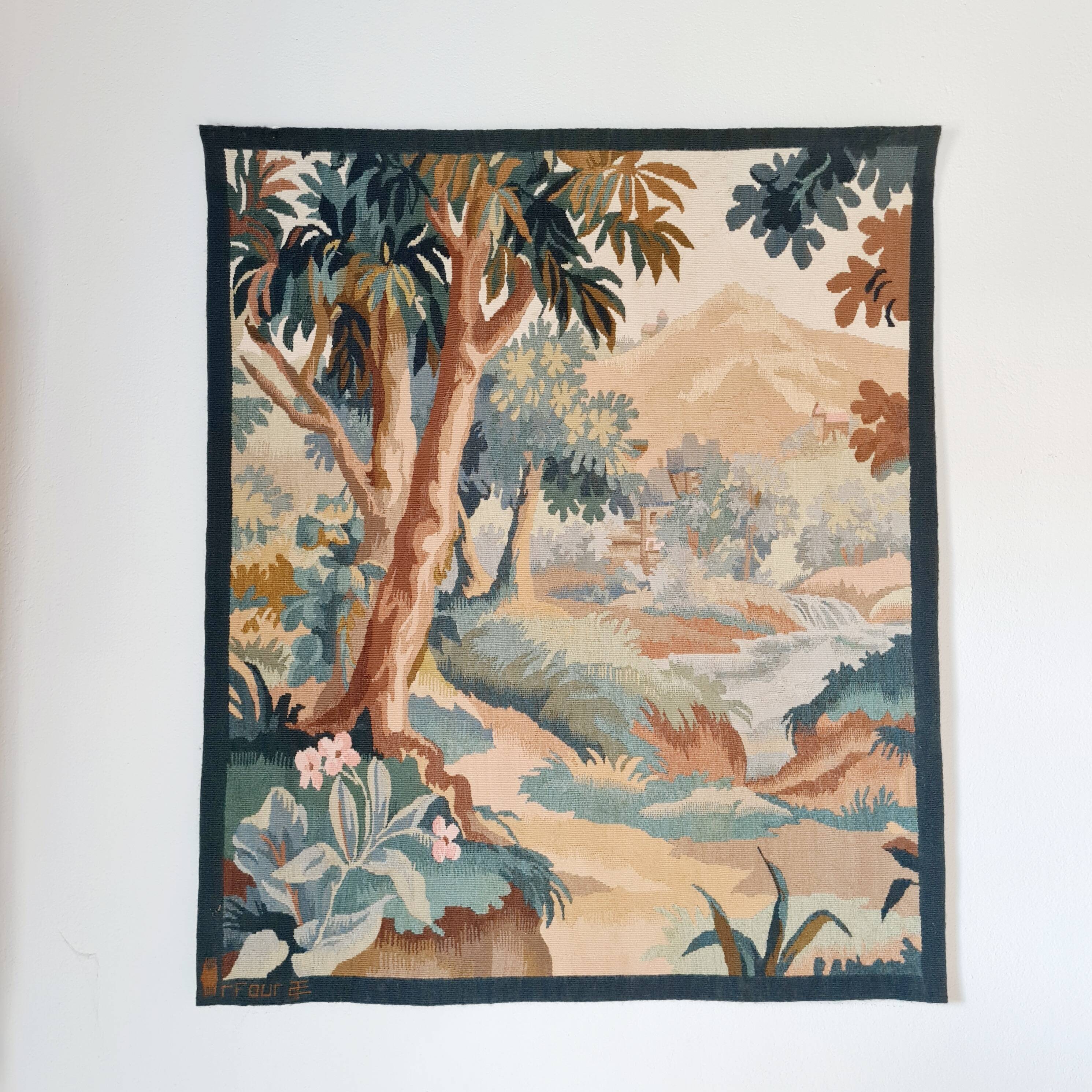 Tapisserie d’Aubusson signée Robert Four – paysage poétique XXe siècle