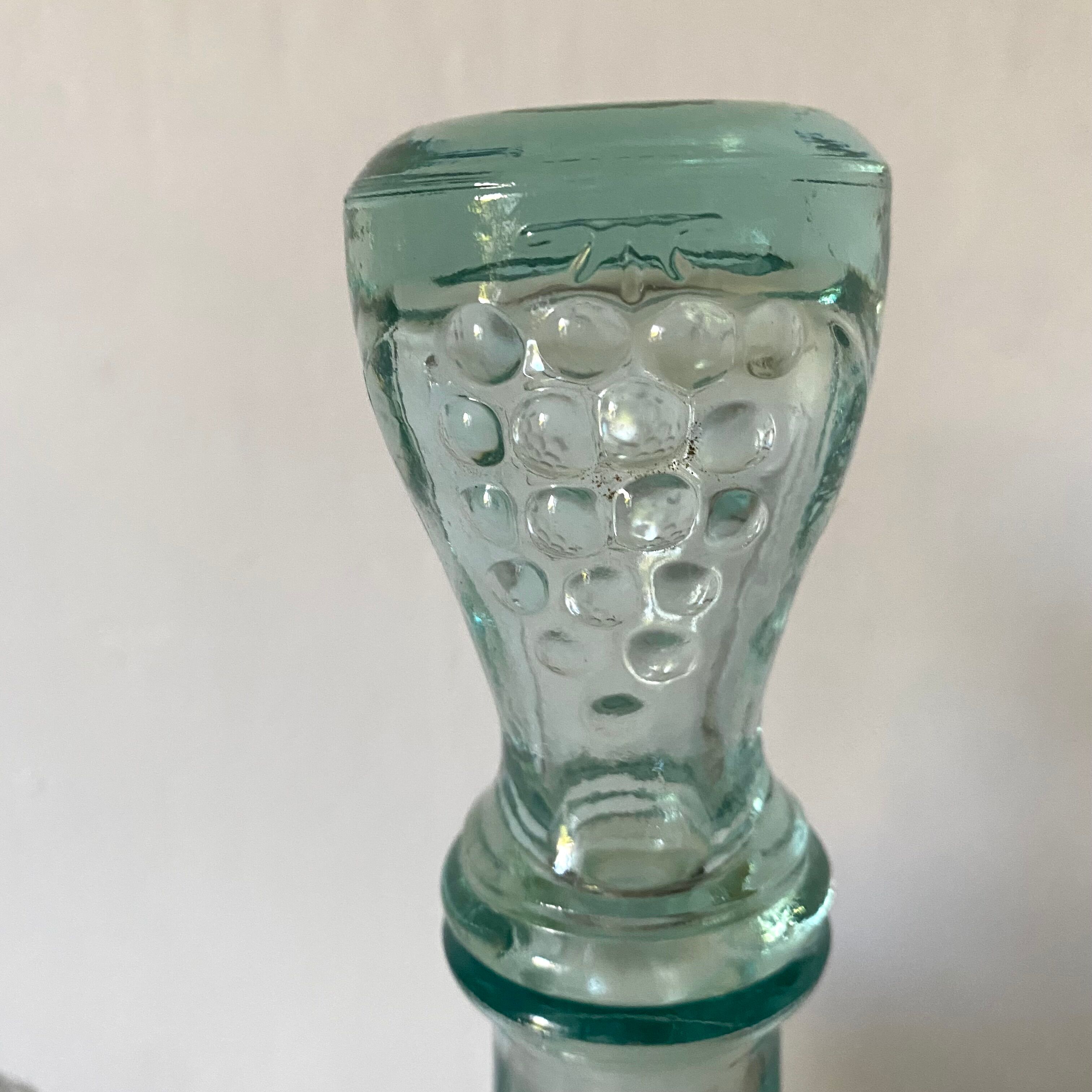 Set of 2 vintage grape glass carafes