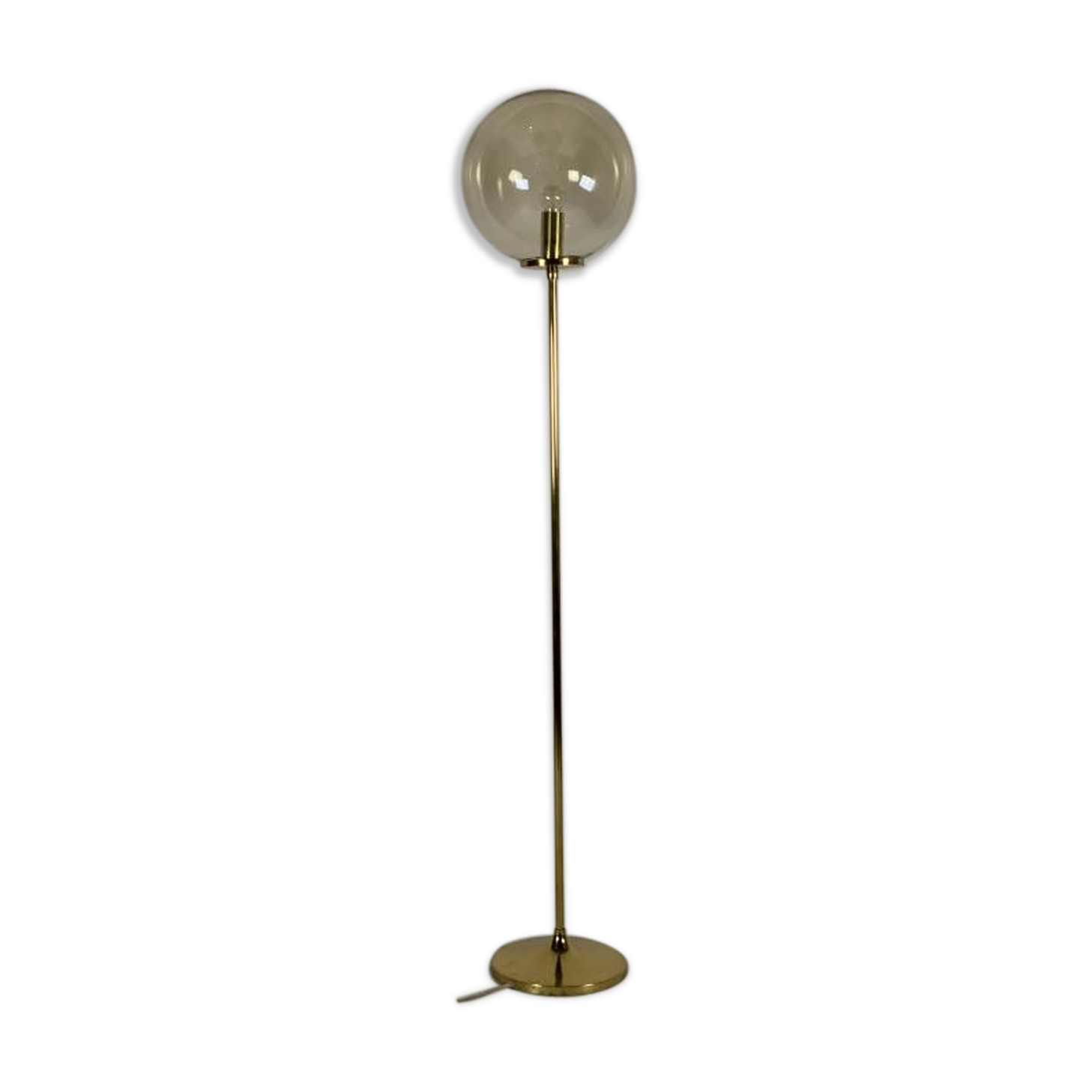 Iridescent glass brass globe lamppost