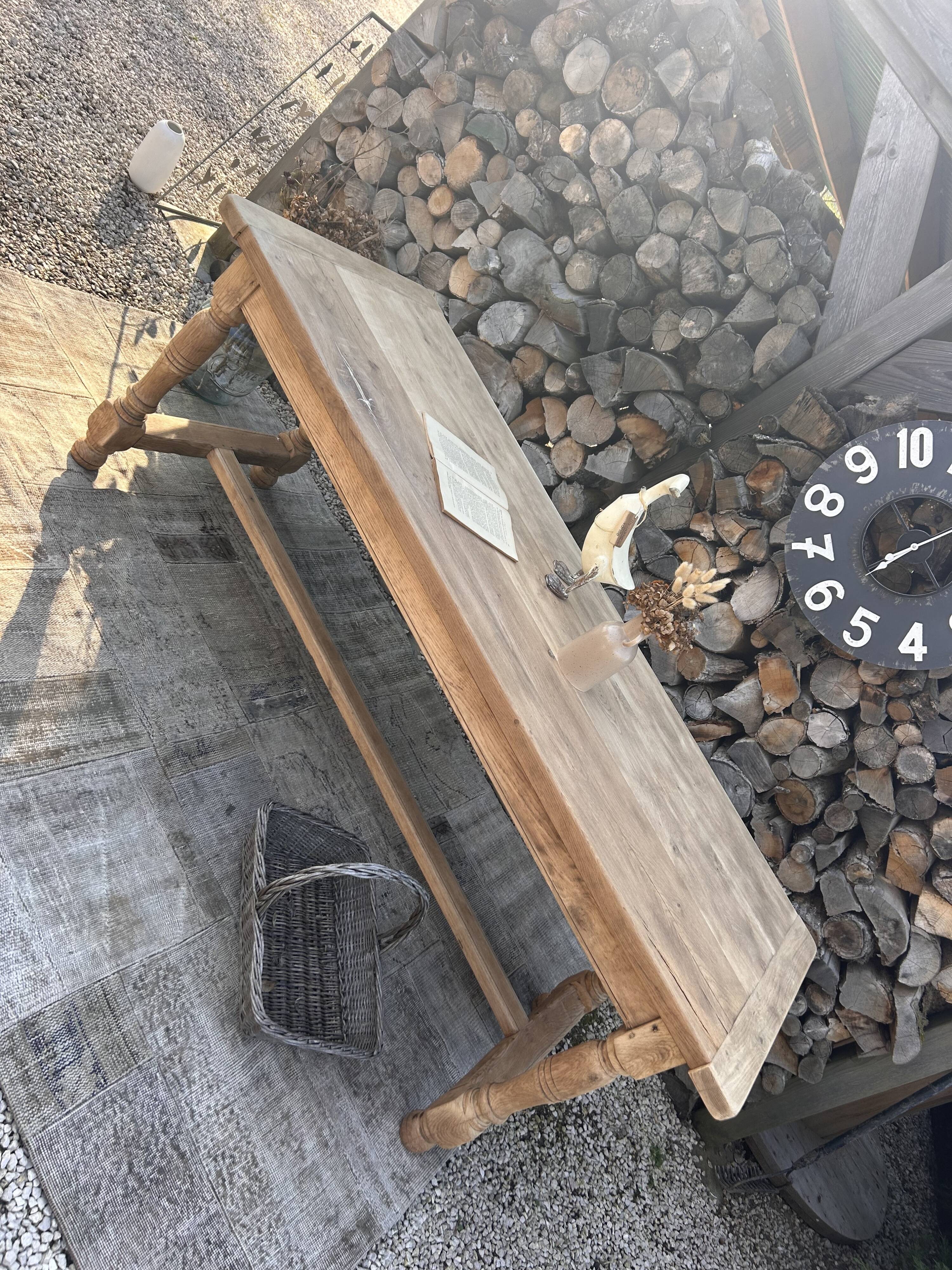 Renovated solid oak farmhouse table