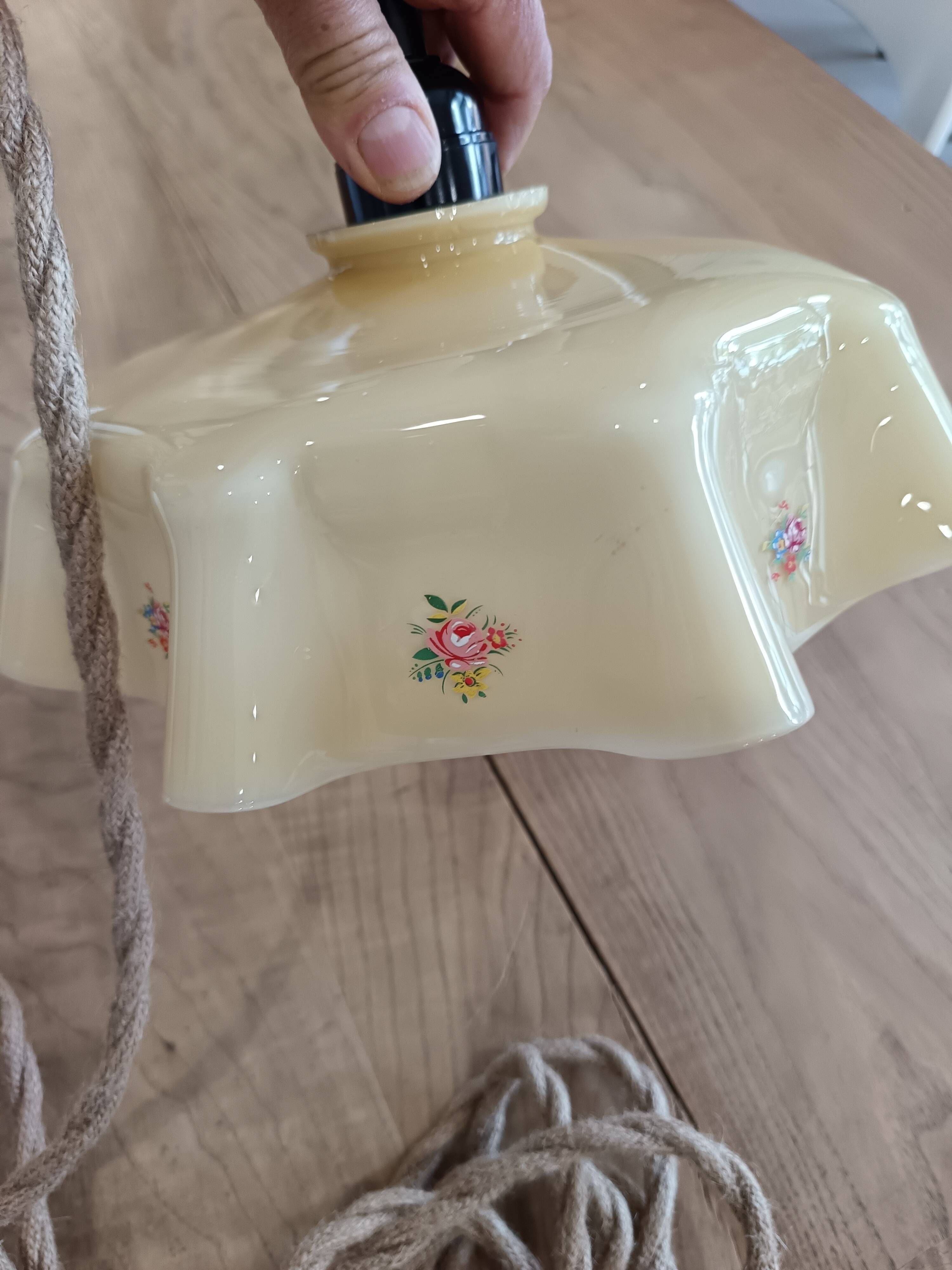 Vintage glass portable lamp