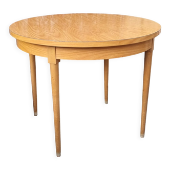 Table en formica ronde formica et bois vintage années 70