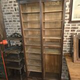 Old double curtained oak filing cabinet