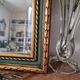 Gold and fir green beveled mirror, Louis XVI/Regency style, 1970