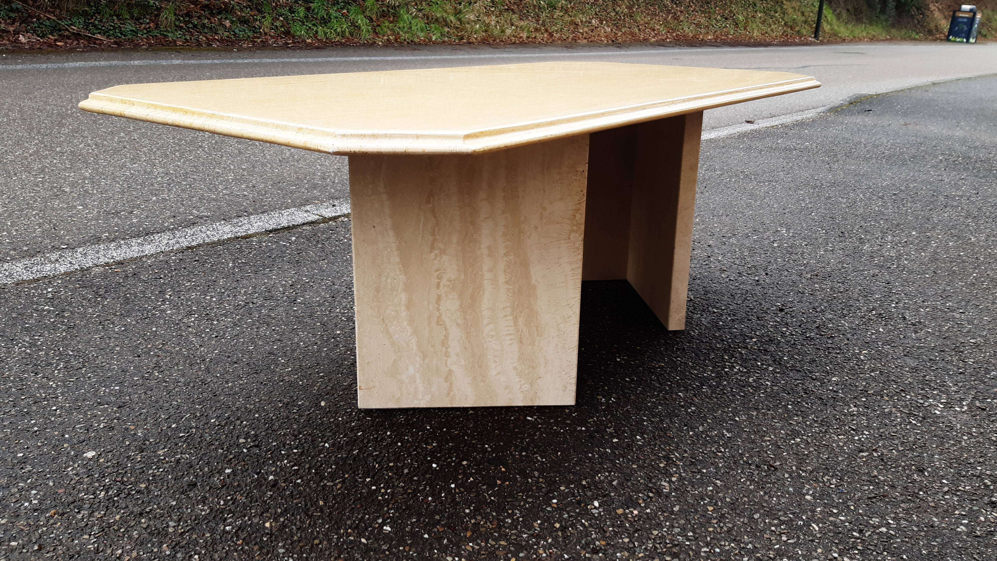 Travertine coffee table 80s