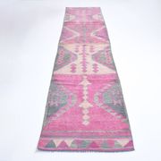 Pink Handmade Runner Rug, 82x336Cm