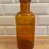 Amber glass bottle vase