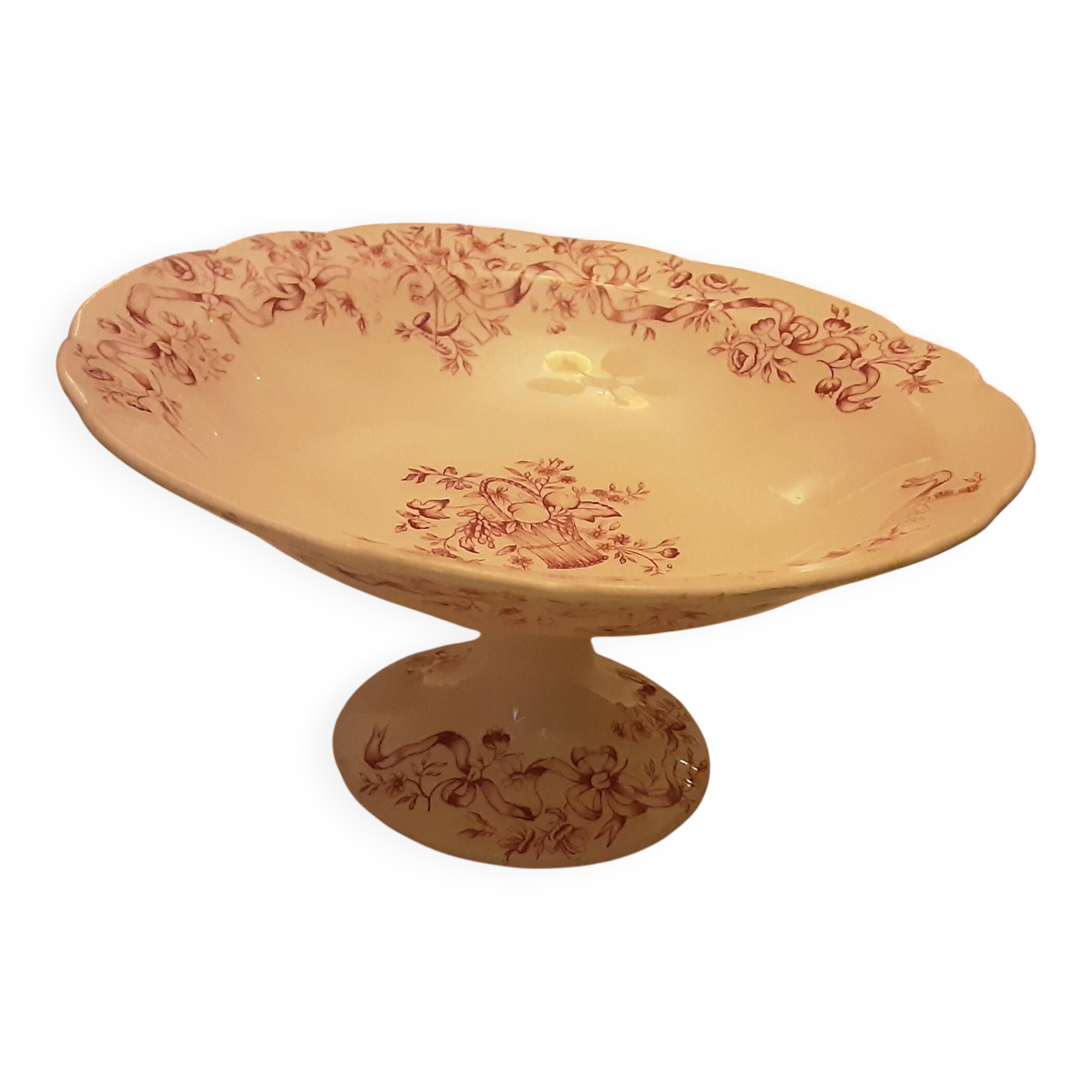 LONGCHAMP EARTHENWARE COMPOTE DISH RIBBON MODEL