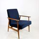 Armchair 'Lis', 1970s navy blue design by Henryk Lis