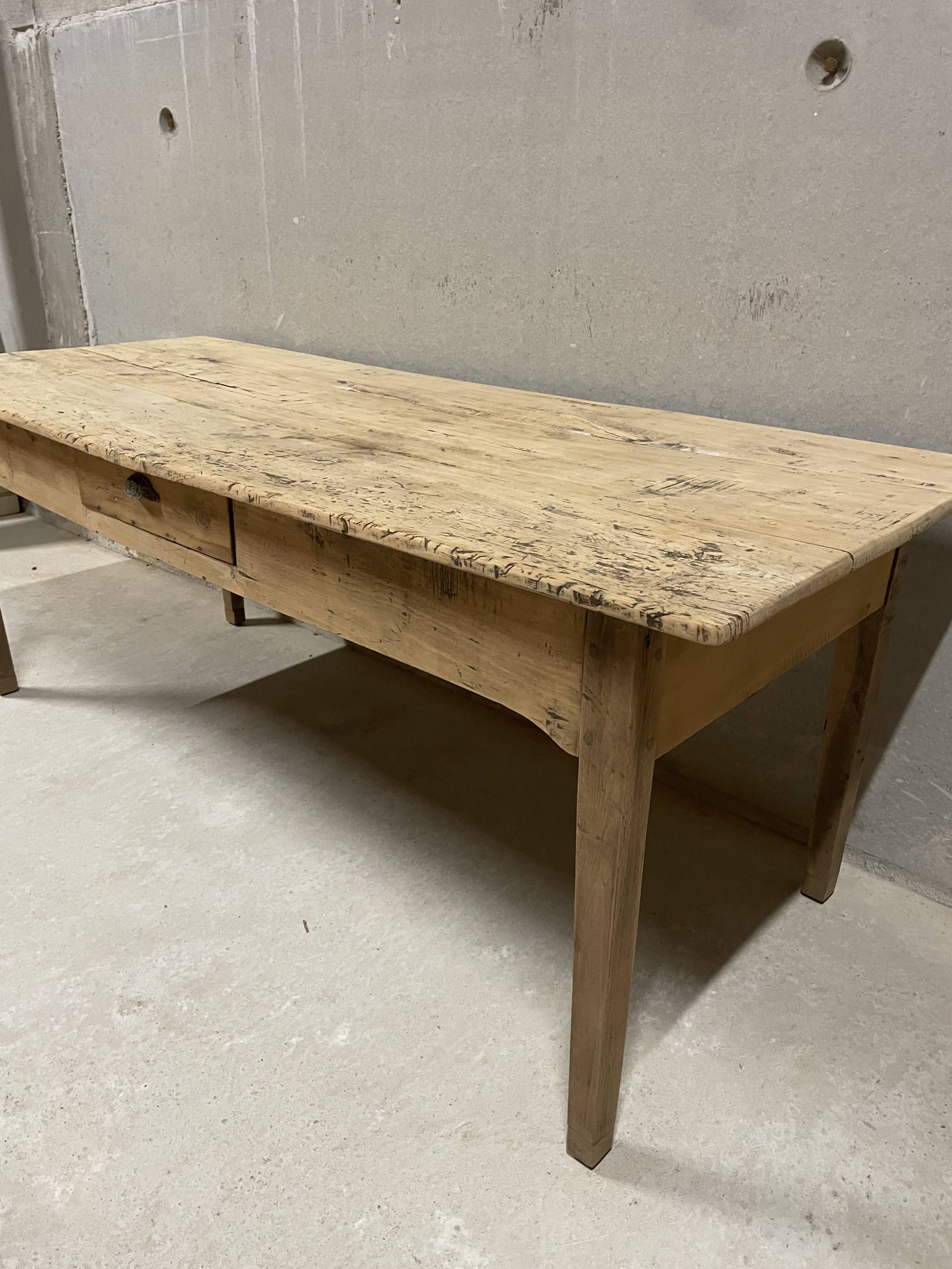 Solid wood table with drawer – authentic charm and practicality