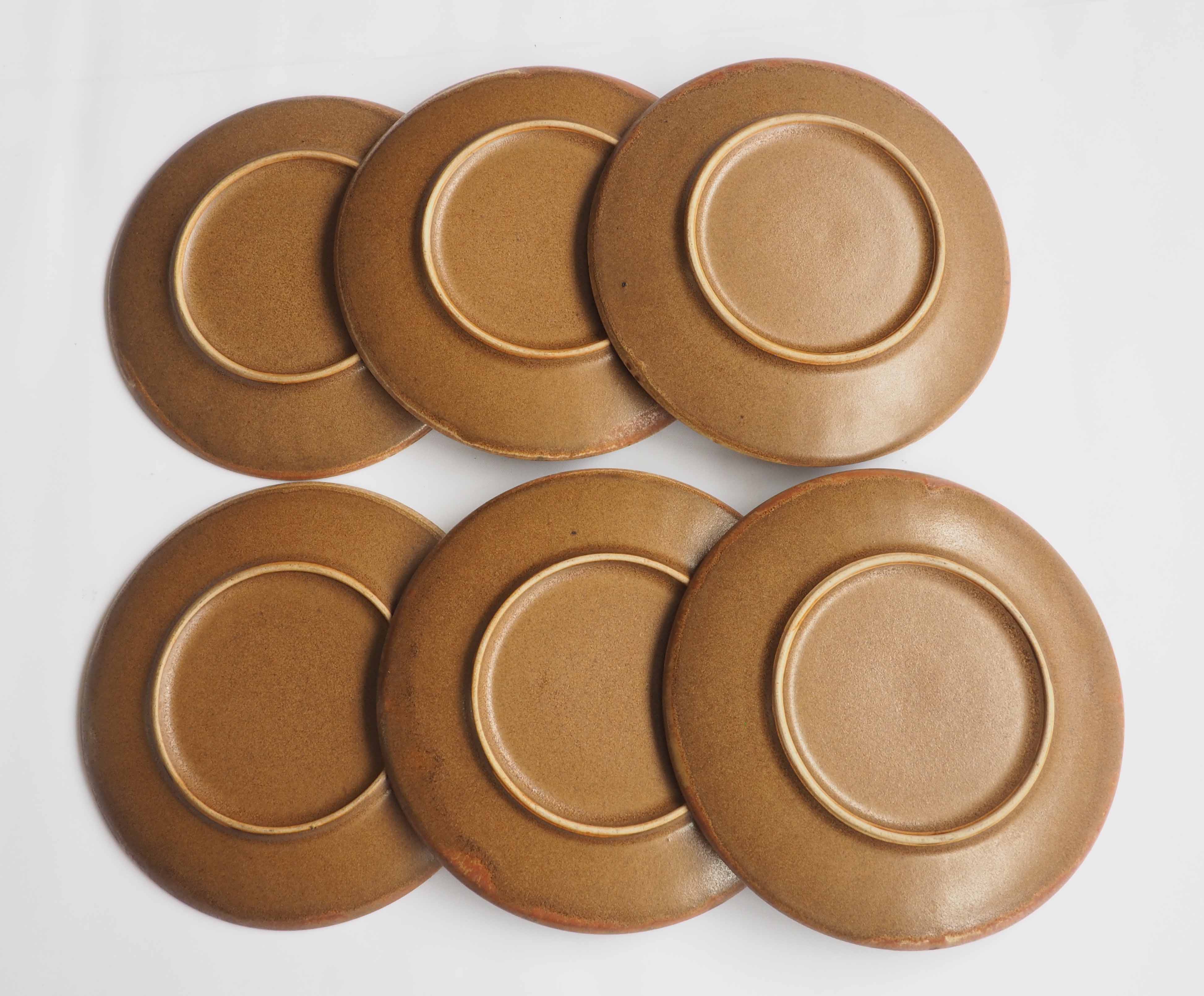 Set of 6 stoneware dessert plates