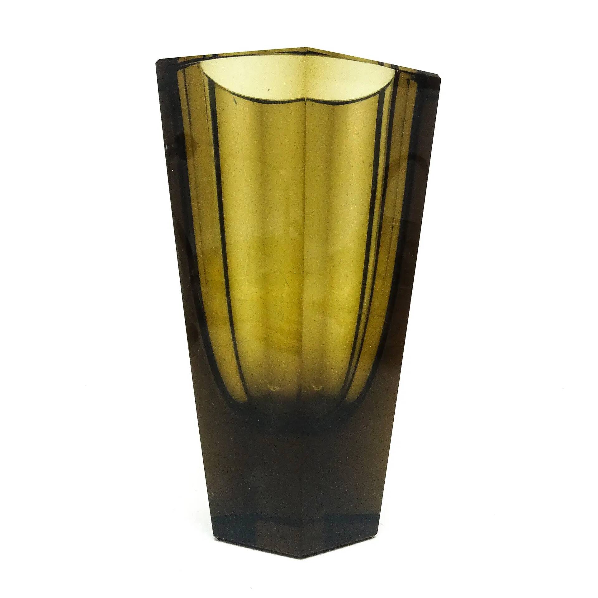 Art Deco vase, crystal, Moser, Czechoslovakia, 1930s