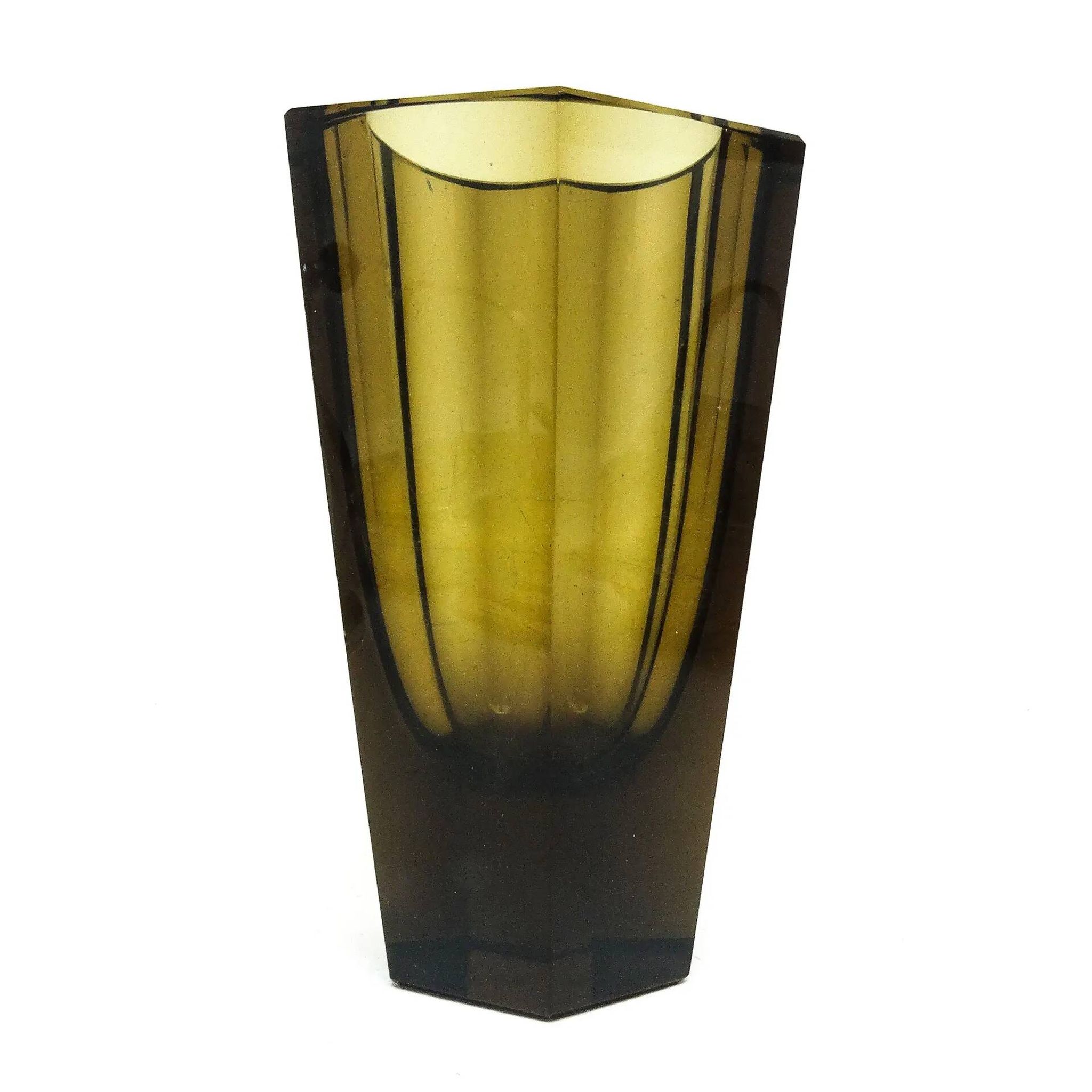 Vase Art Déco, cristal, Moser, Tchécoslovaquie, années 1930