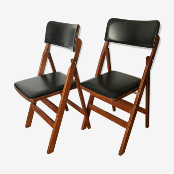 Paire de chaises scandinaves pliantes