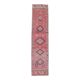 1970s Vintage Turkish Handmade Wool & Cotton Pink Runner Rug 75x318