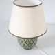 Recycled vintage lamp — ceramic art deco ball base and linen shade