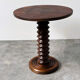 French sculptural turned oak pedestal side table, 1960s