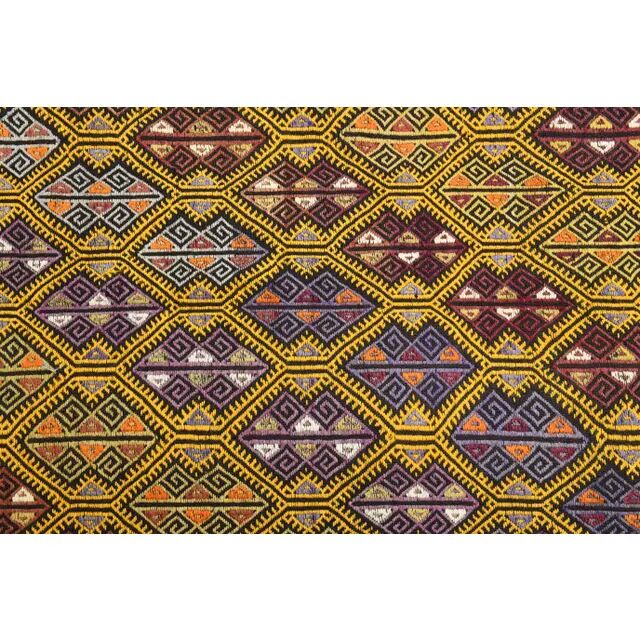Vintage Turkish Oushak Handmade Wool & Cotton Yellow Area Rug 155x223