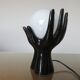 Black ceramic lamp in the shape of hands 70s