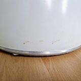 Plafonnier industriel Holophane en verre opaline blanc et transparent (7 disponibles)