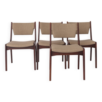 Set of 4 Vintage Teak Chairs | 1960s-70s Mid-Century Modern Seating | Wide