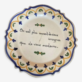 Plate old humorous doctor/wine phrase