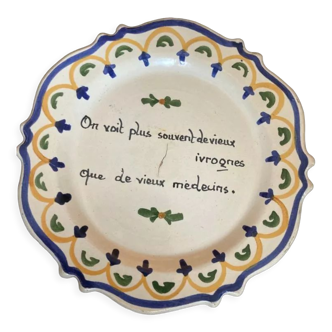 Plate old humorous doctor/wine phrase