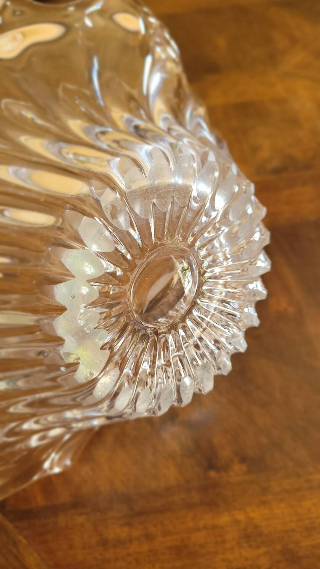 Vintage crystal art table centre vase bowl decoration basket